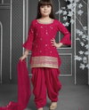 Oc 506 Heavy Chinon Silk With Digital Print Work With Embroidered Sequence Work With Lace Girls Wear Kids Top Dhoti Salwar With Dupatta Bulk Orders In India
